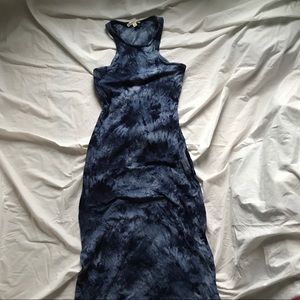 Maxi tye dye dark blue dress